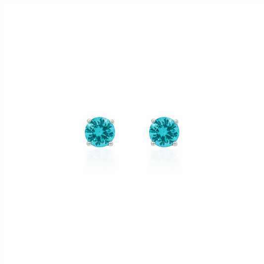 Lab-grown Paraiba tourmaline 5mm stud earring