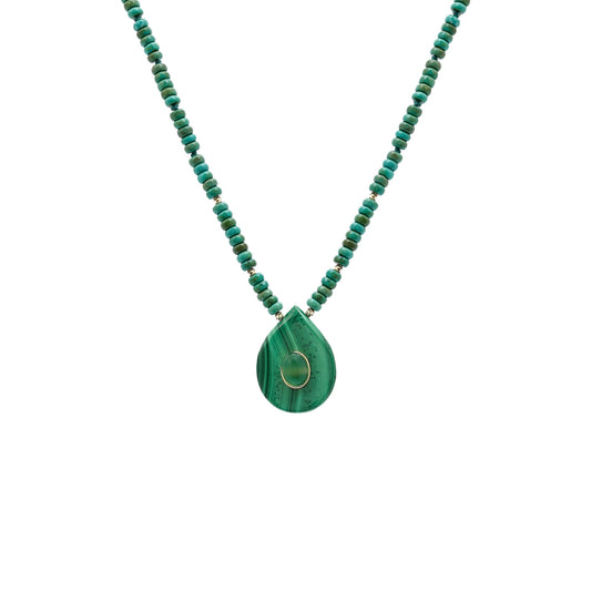 Malachite teardrop necklace