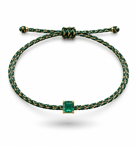 5mm emerald silk cord bracelet