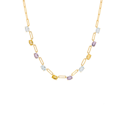 Natural gemstone drop necklace