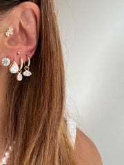 Pear Drop Hoop Earrings