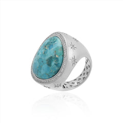Tulun turquoise moissanite ring