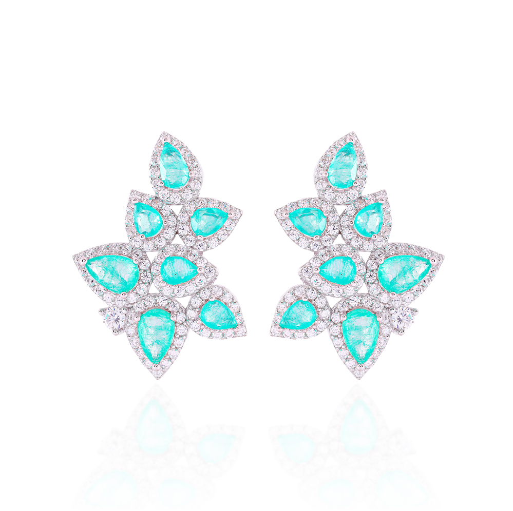 Teardrop cluster earring