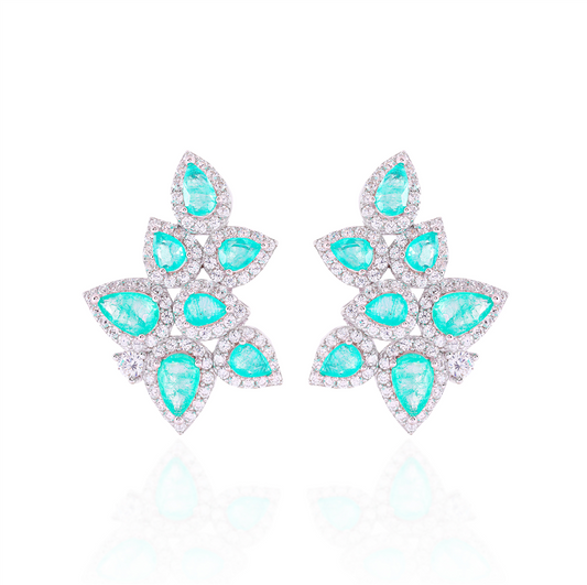 Teardrop cluster earring