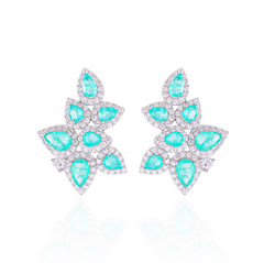 Teardrop cluster earring