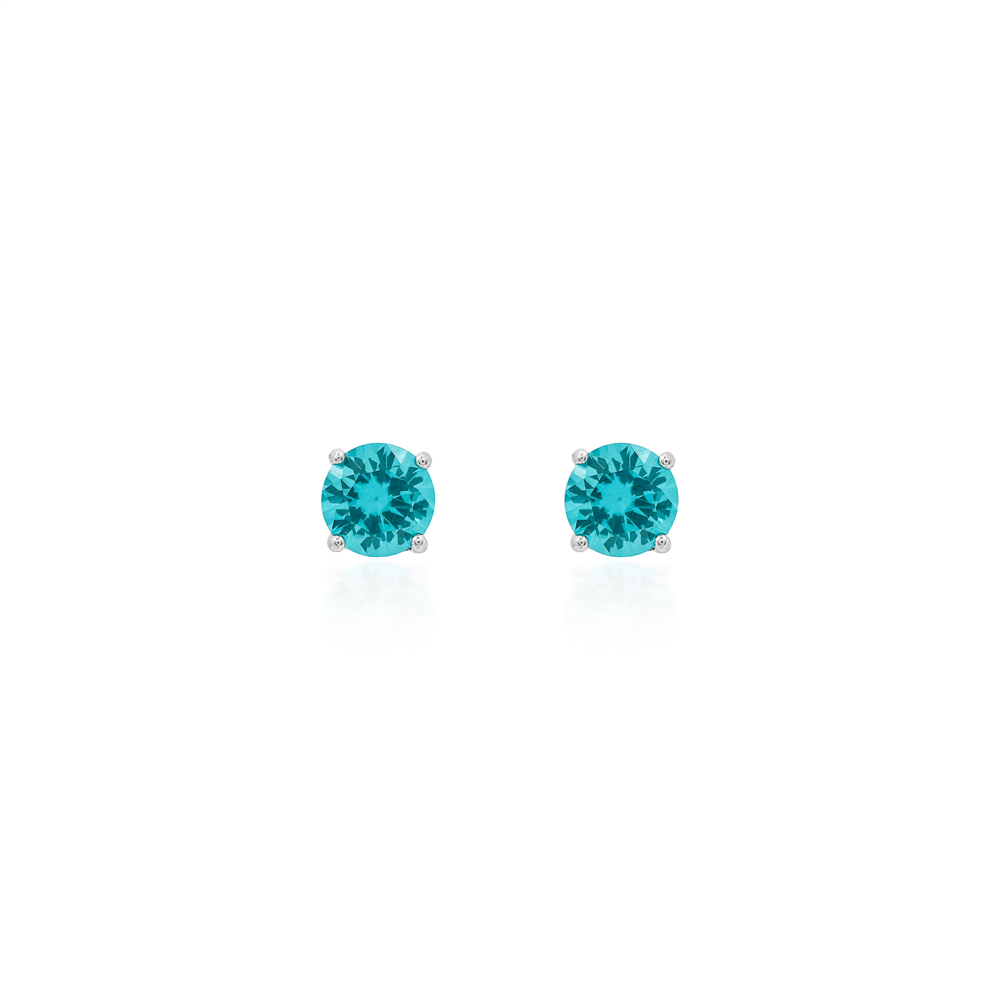 Lab-grown Paraiba tourmaline 5mm stud earring