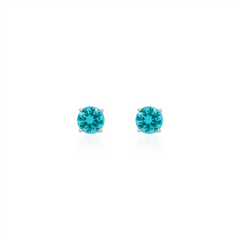 Lab-grown Paraiba tourmaline 5mm stud earring