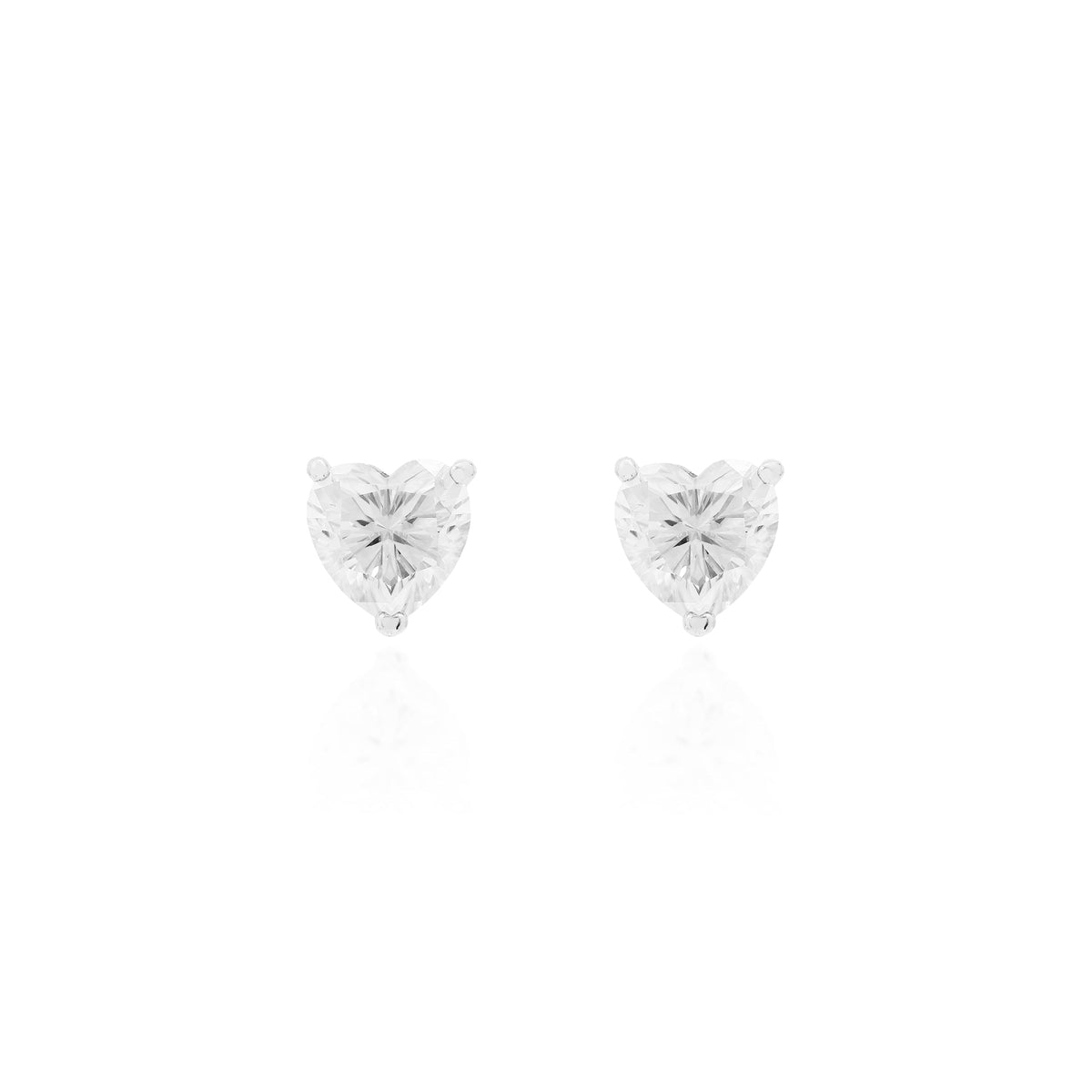 Moissanite heart earring