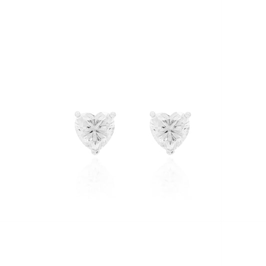 Moissanite heart earring