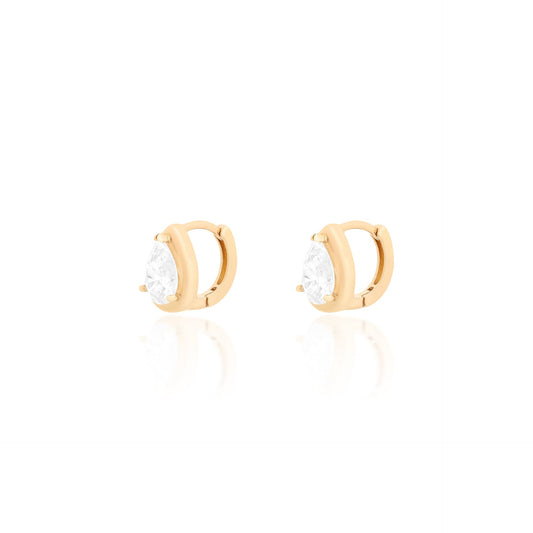 Pear Drop Hoop Earrings