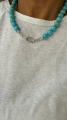 Turquoise lock necklace