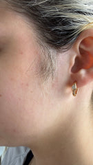 Moissanite Solitaire Hoop Earring