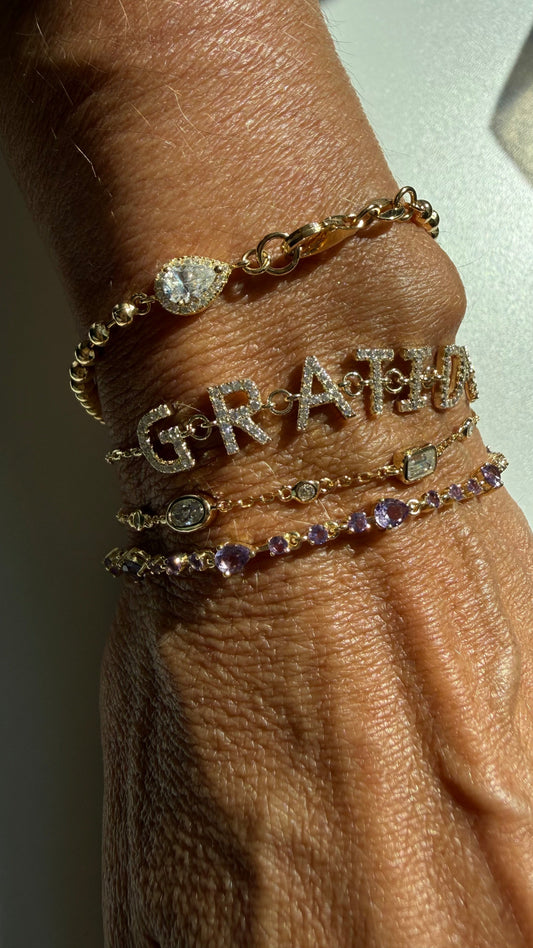 Lavender natural amethyst bracelet