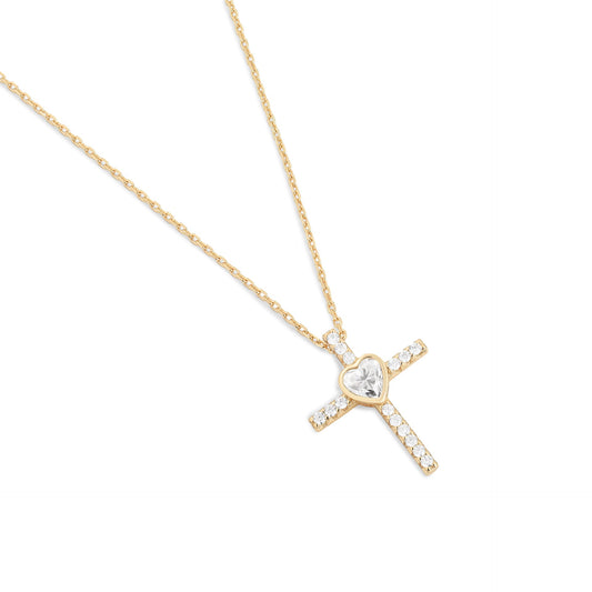 Angel Heart Cross Necklace