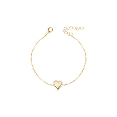 Ribbed heart bracelet