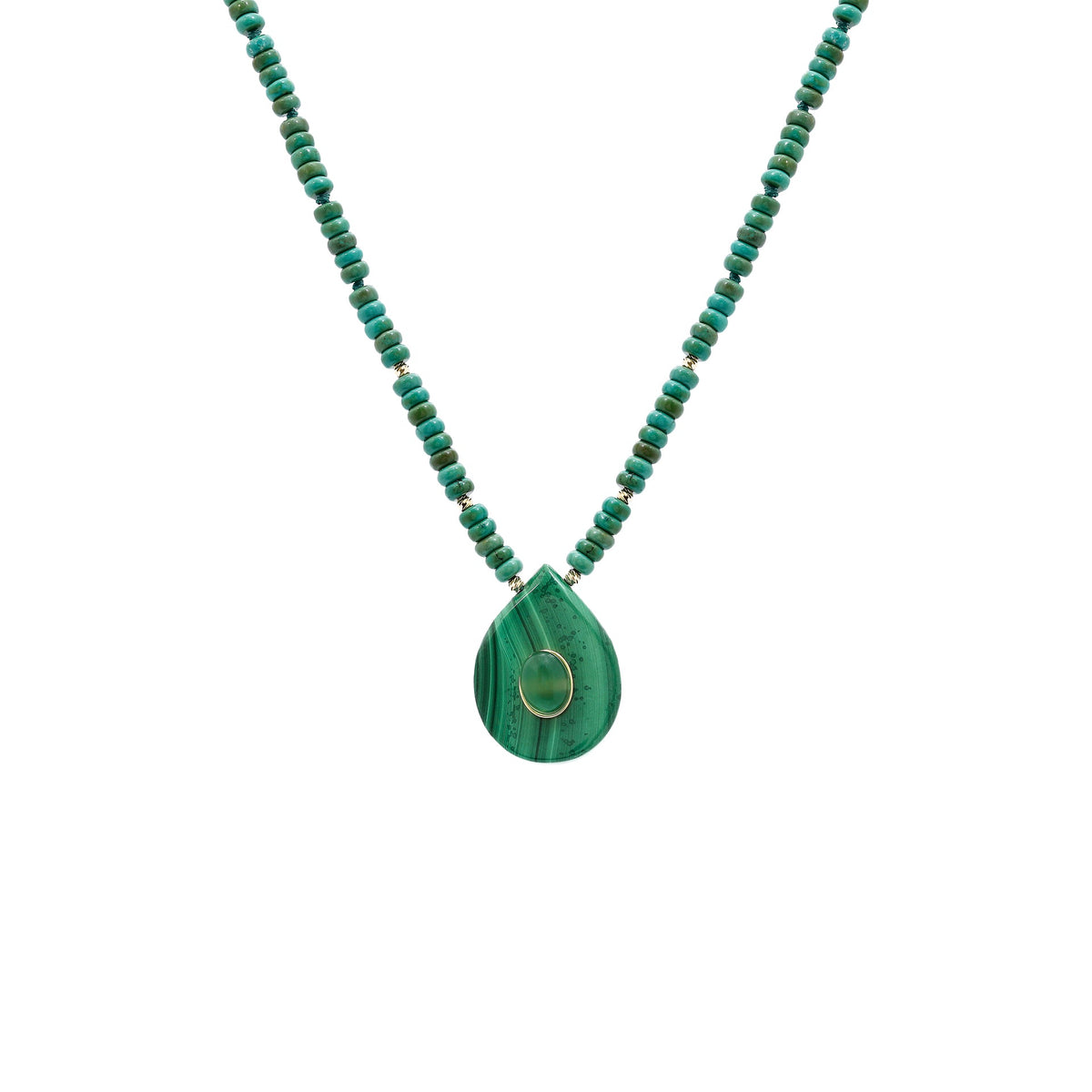 Malachite teardrop necklace