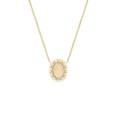 Miraculous medal moissanite necklace