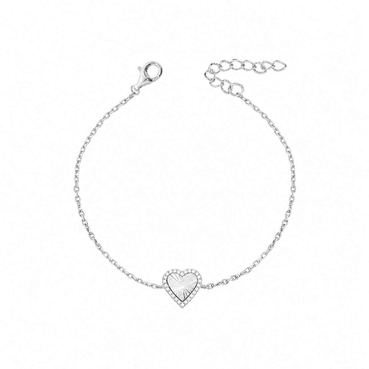 Ribbed heart bracelet