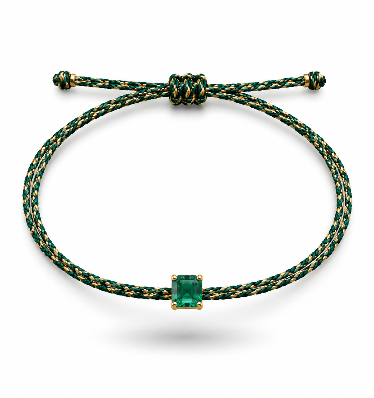 5mm emerald silk cord bracelet