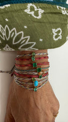 Paraiba tourmaline silk cord bracelet