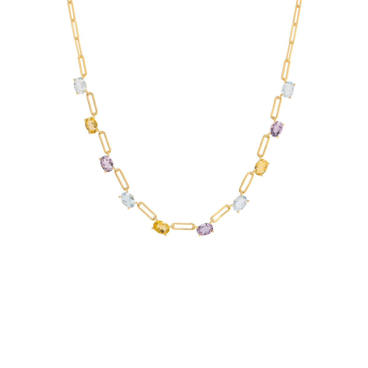 Natural gemstone drop necklace