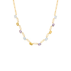 Natural gemstone drop necklace