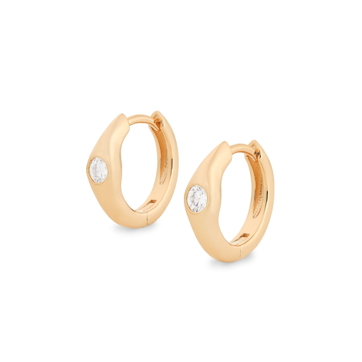 Moissanite Solitaire Hoop Earring