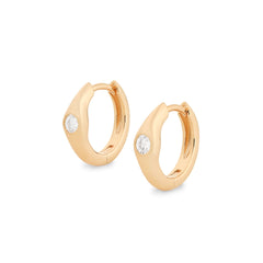 Moissanite Solitaire Hoop Earring