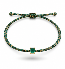 Emerald 4x5mm silk cord bracelet