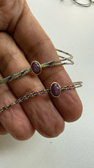 Ruby star silk cord bracelet 4x6mm