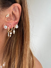 Pear Drop Hoop Earrings