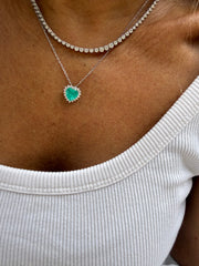 Ocean necklace heart Paraiba tourmaline LABGROWN