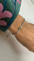 Paraiba tourmaline silk cord bracelet