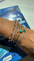 Turquoise heart silk cord bracelet