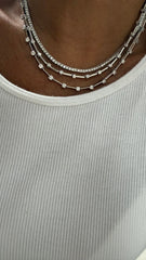 Collier knife-edge setting Moissanite rhodium plated