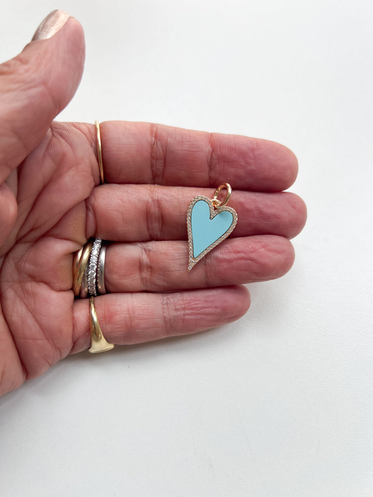 Heart pendant with stones