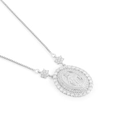 Miraculous Medal Moissanite flower