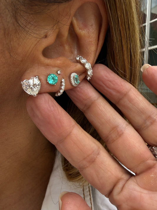 Moissanite heart earring