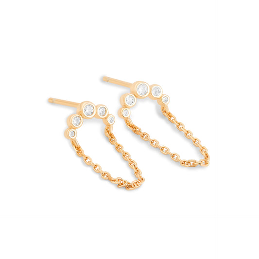 Aura Chain Moissanite Earrings
