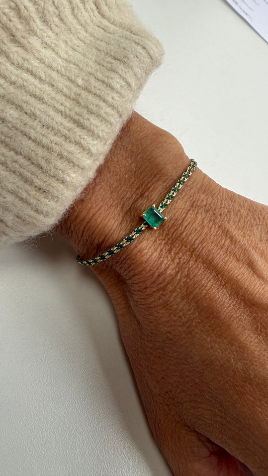 5mm emerald silk cord bracelet