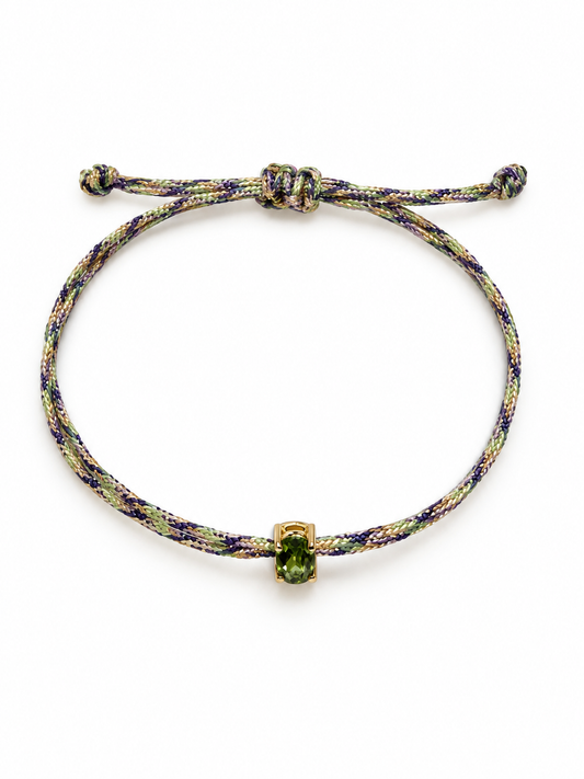 Paraiba tourmaline silk cord bracelet