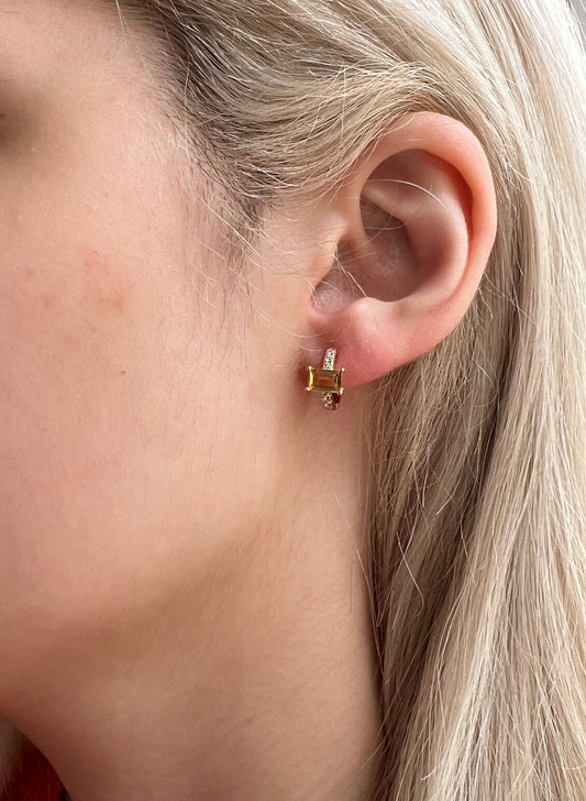 Laine moissanite hoop earring