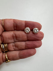 Moissanite 8mm Stud Earrings