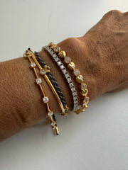 3mm heart plate bracelet