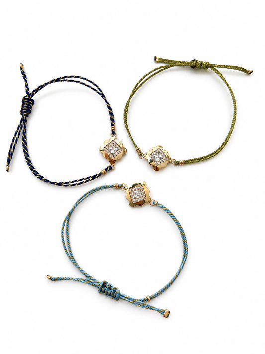 Silk cord triangle bracelets