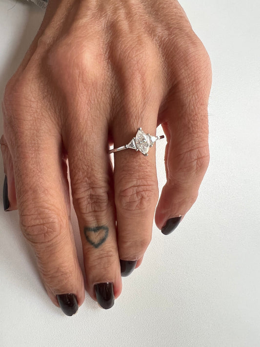 Moissanite marquise ring
