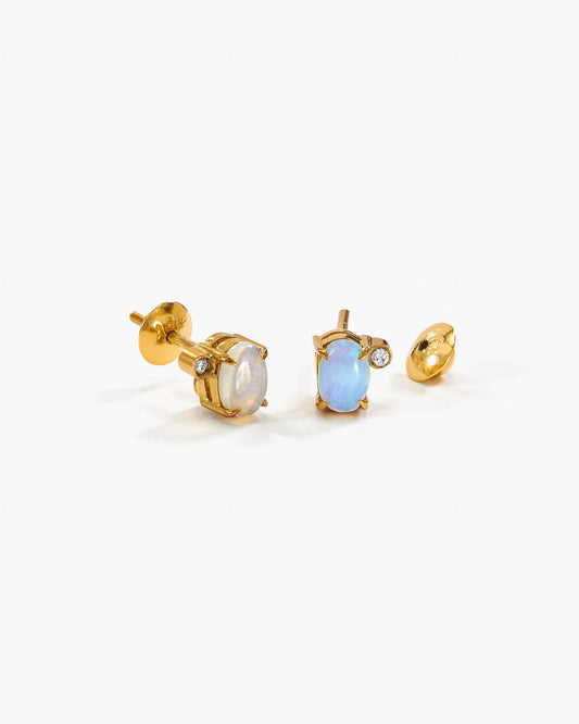 Brinco opala e brilhantes - ouro 18k - Helen Gordilho