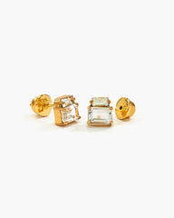 Brinco ouro 18k de safira branca e topázio - Helen Gordilho