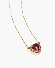 colar em ouro 18k de 40/46cm de turmalina rosa e brilhantes - Helen Gordilho