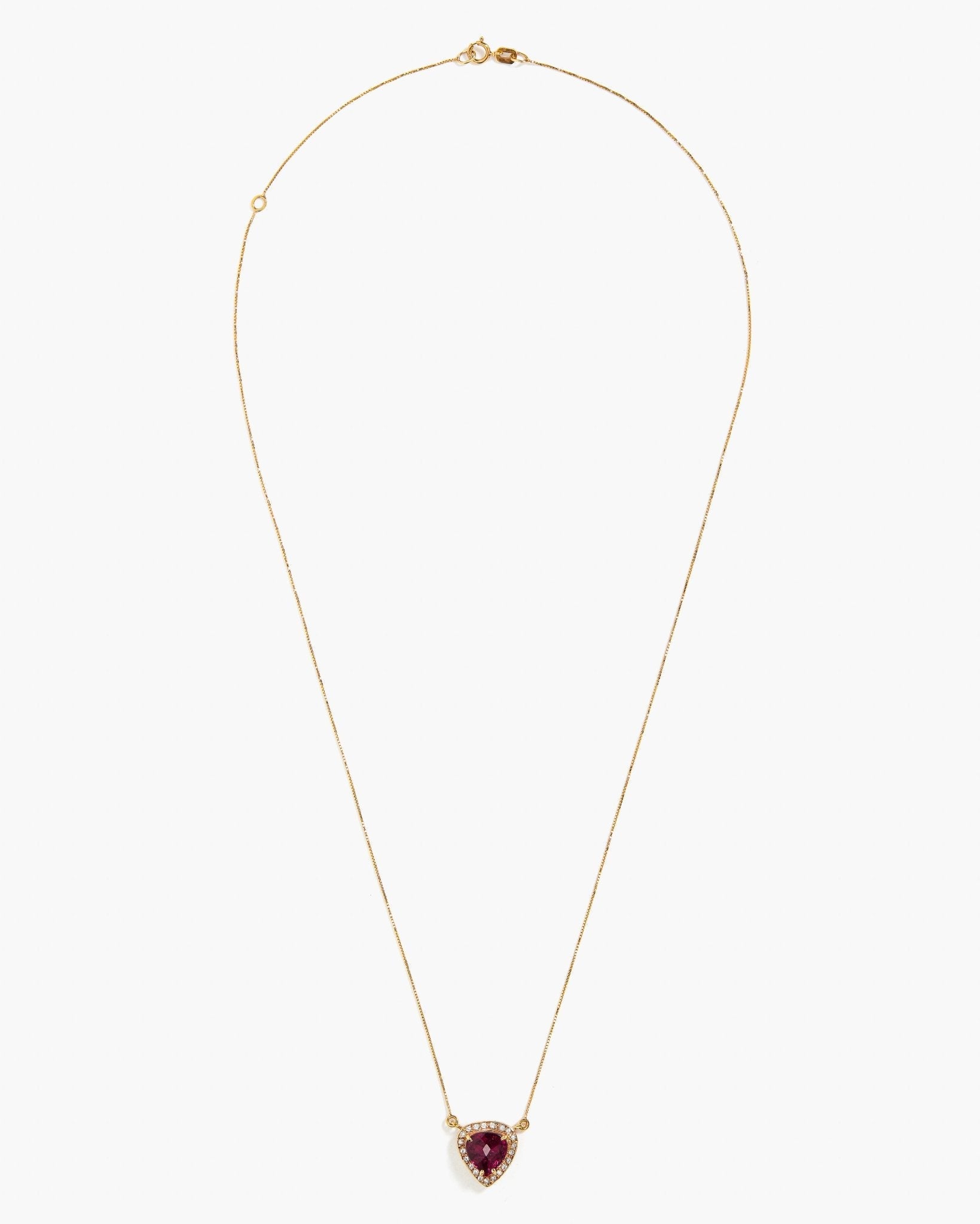 colar em ouro 18k de 40/46cm de turmalina rosa e brilhantes - Helen Gordilho